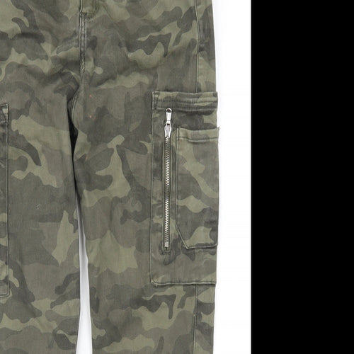 Monday Womens Green Camouflage  Cargo Trousers Size M L25 in