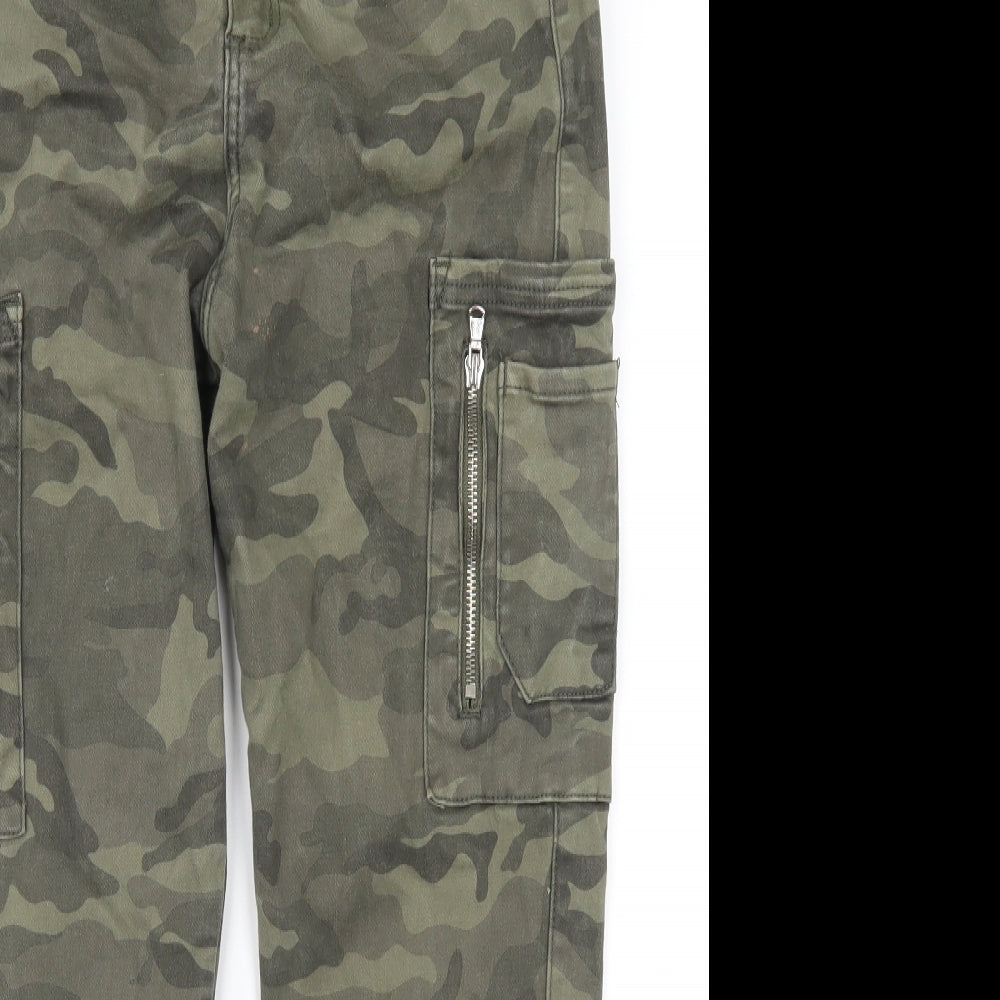 Monday Womens Green Camouflage  Cargo Trousers Size M L25 in