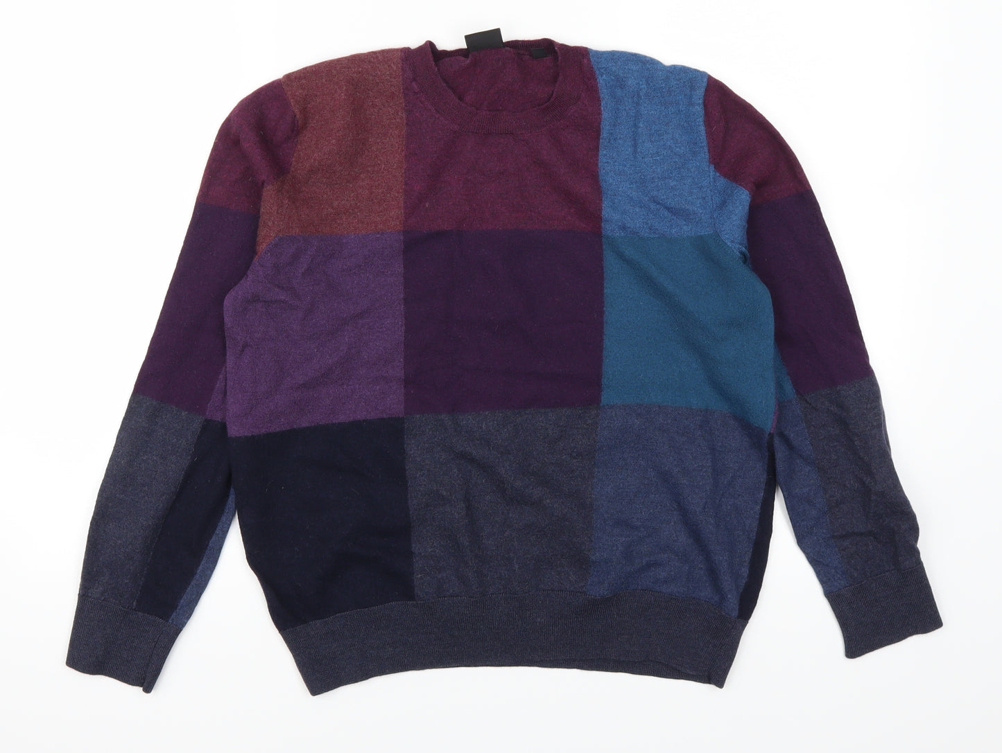 Paul Smith Womens Purple Check  Pullover Jumper Size M  - Blue