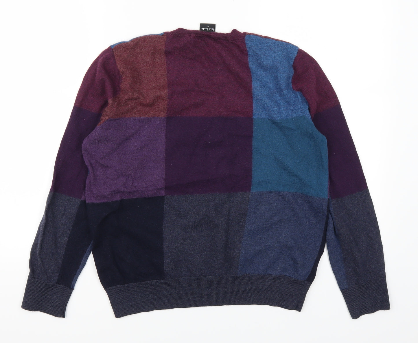 Paul Smith Womens Purple Check  Pullover Jumper Size M  - Blue