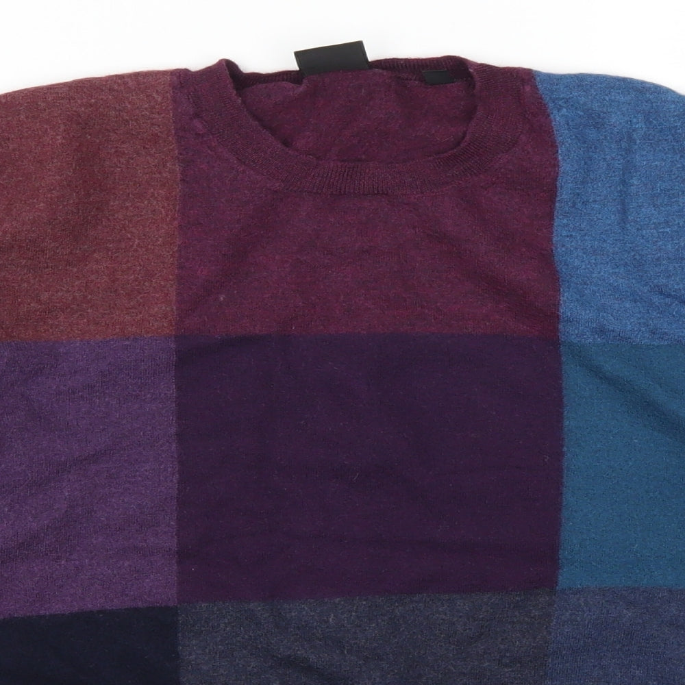 Paul Smith Womens Purple Check  Pullover Jumper Size M  - Blue