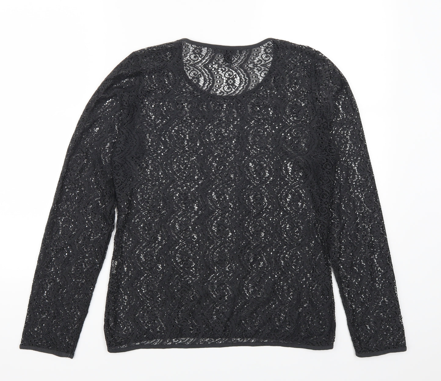 Zara Womens Grey  Lace Basic T-Shirt Size M