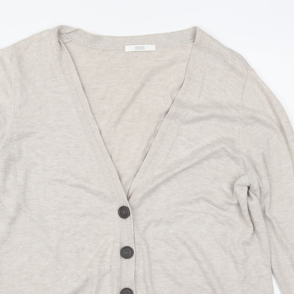 Marks and Spencer Womens Beige   Cardigan Jumper Size 18