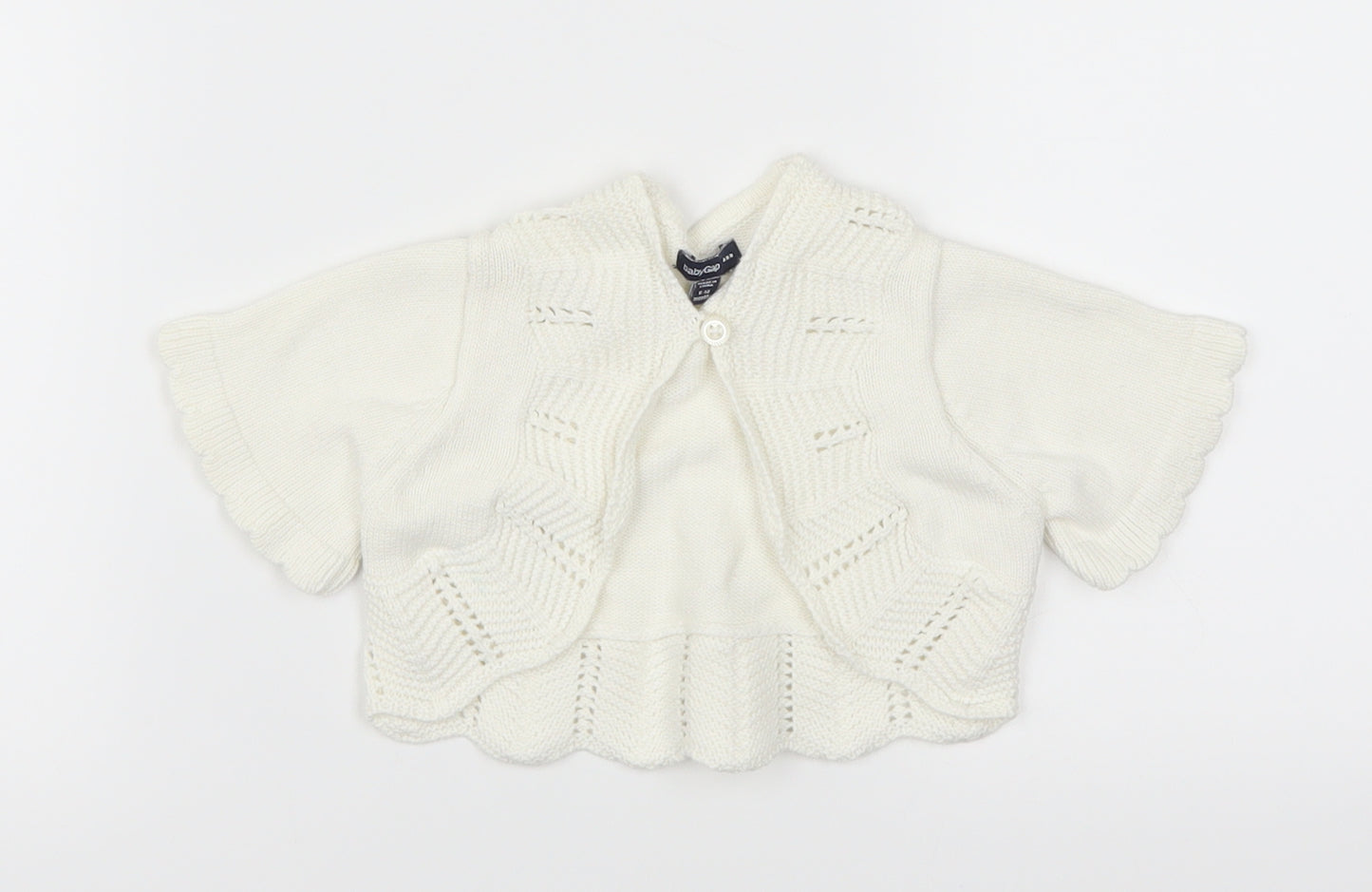 Gap Girls White   Cardigan Jumper Size 6-9 Months