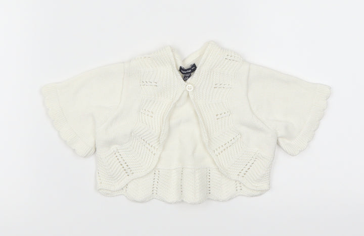 Gap Girls White   Cardigan Jumper Size 6-9 Months