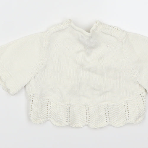 Gap Girls White   Cardigan Jumper Size 6-9 Months