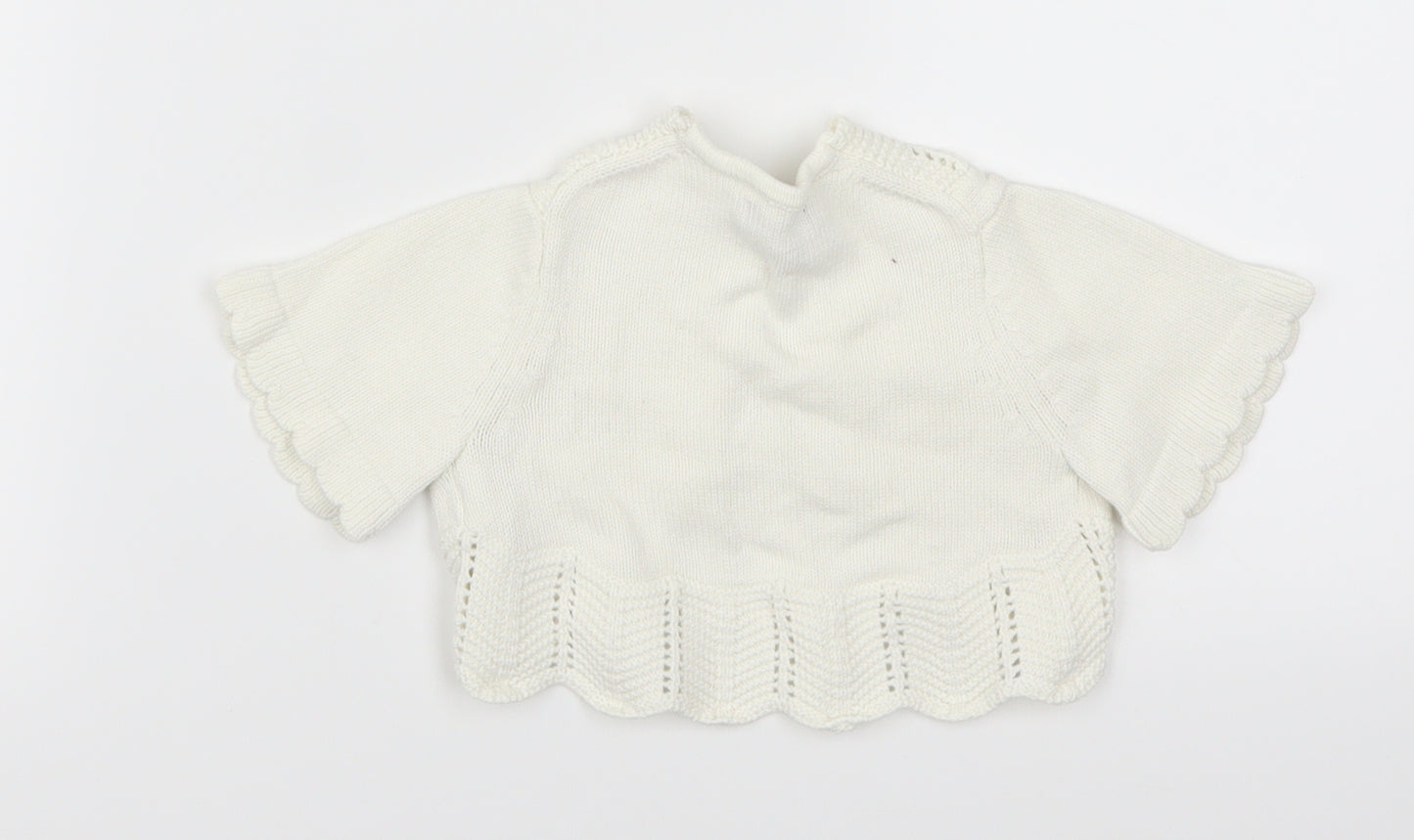 Gap Girls White   Cardigan Jumper Size 6-9 Months
