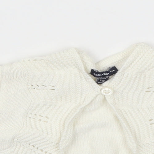 Gap Girls White   Cardigan Jumper Size 6-9 Months