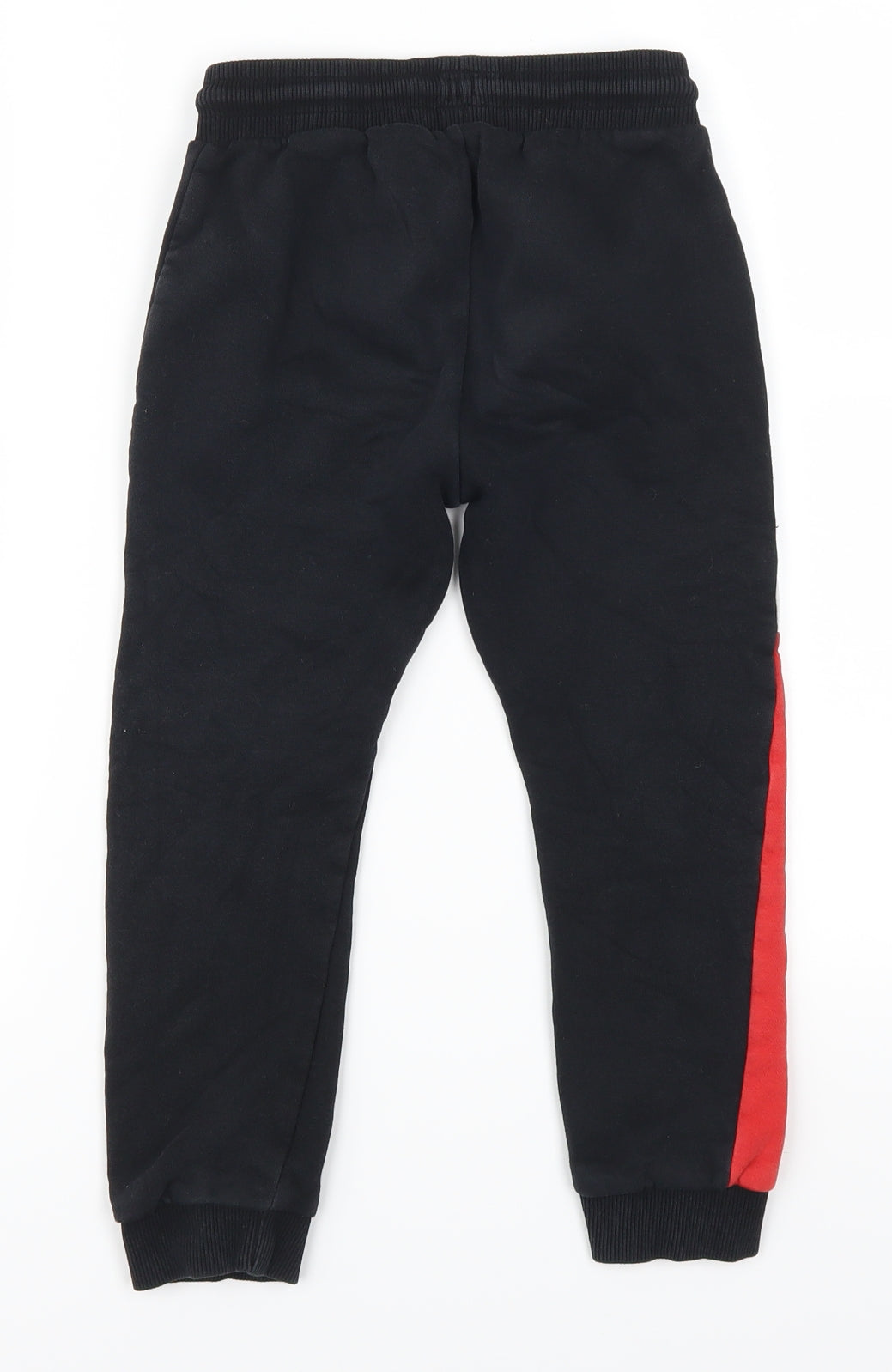 George Boys Black Colourblock  Sweatpants Trousers Size 5-6 Years - Red