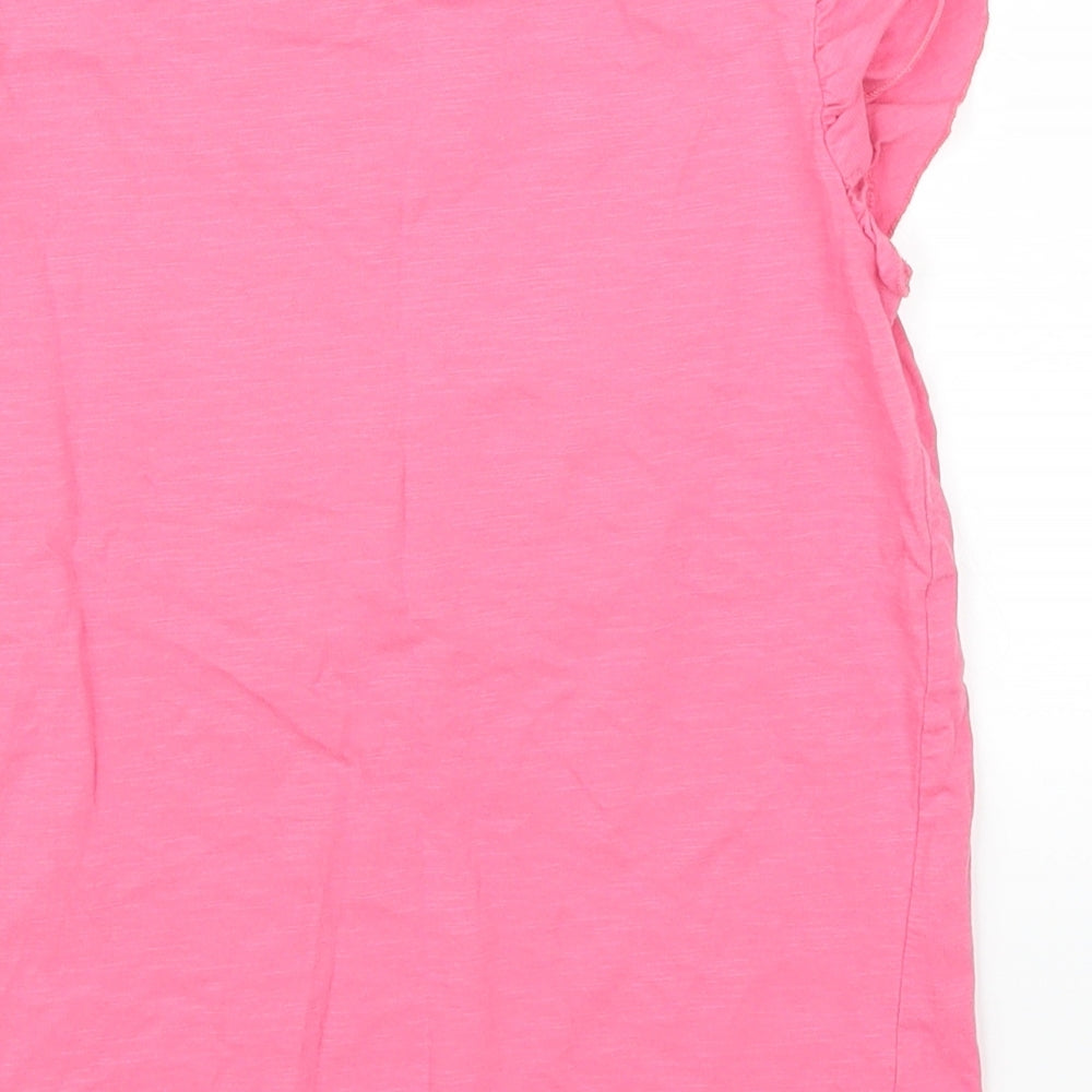 Matalan Girls Pink   Basic T-Shirt Size 9 Years  - Butterflies
