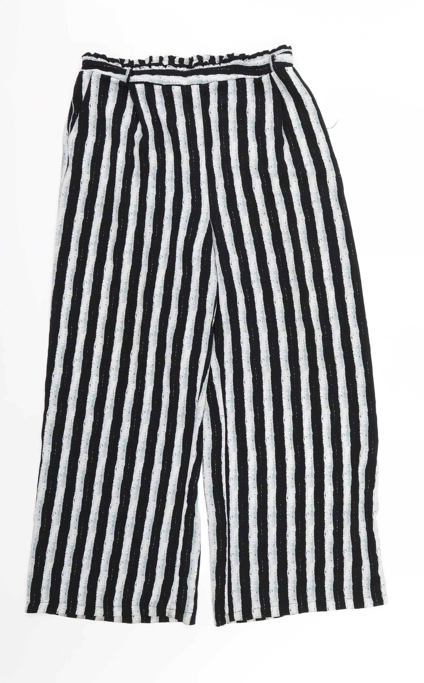 Primark Womens Grey Striped  Trousers  Size 16 L28 in
