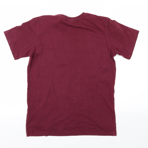 HIS Boys Red  Jersey Basic T-Shirt Size 14-15 Years  - Burgundy