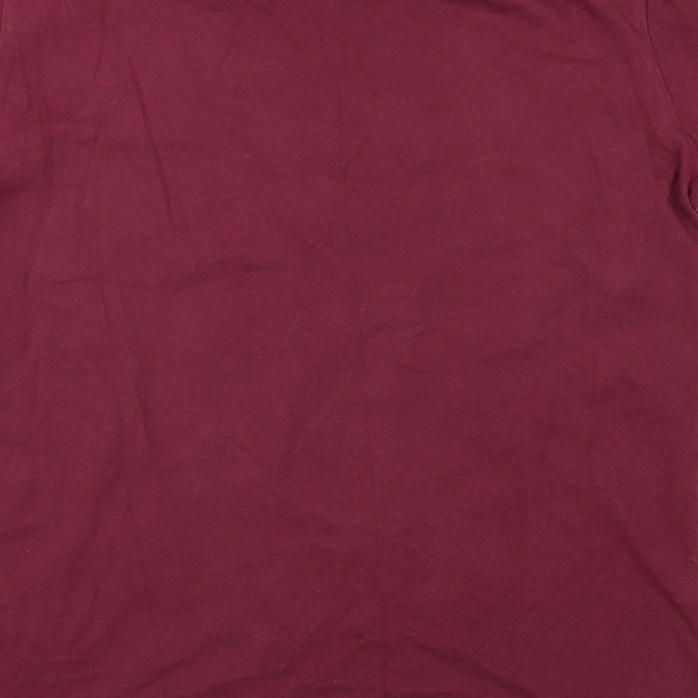 HIS Boys Red  Jersey Basic T-Shirt Size 14-15 Years  - Burgundy
