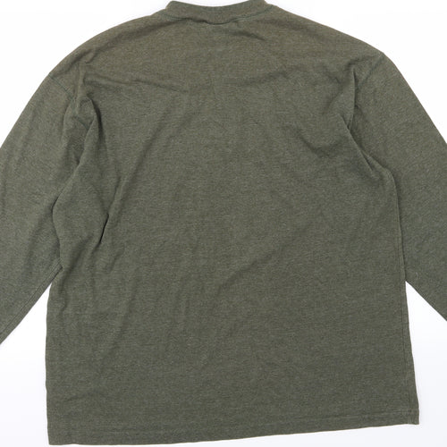 Basic Collections Mens Green  Jersey Pullover Sweatshirt Size S