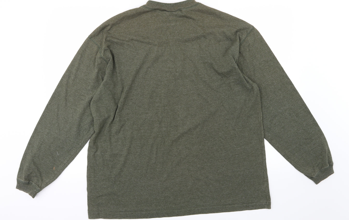Basic Collections Mens Green  Jersey Pullover Sweatshirt Size S