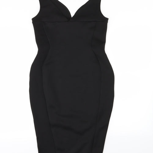 Amaya Womens Black Floral  Bodycon  Size 12
