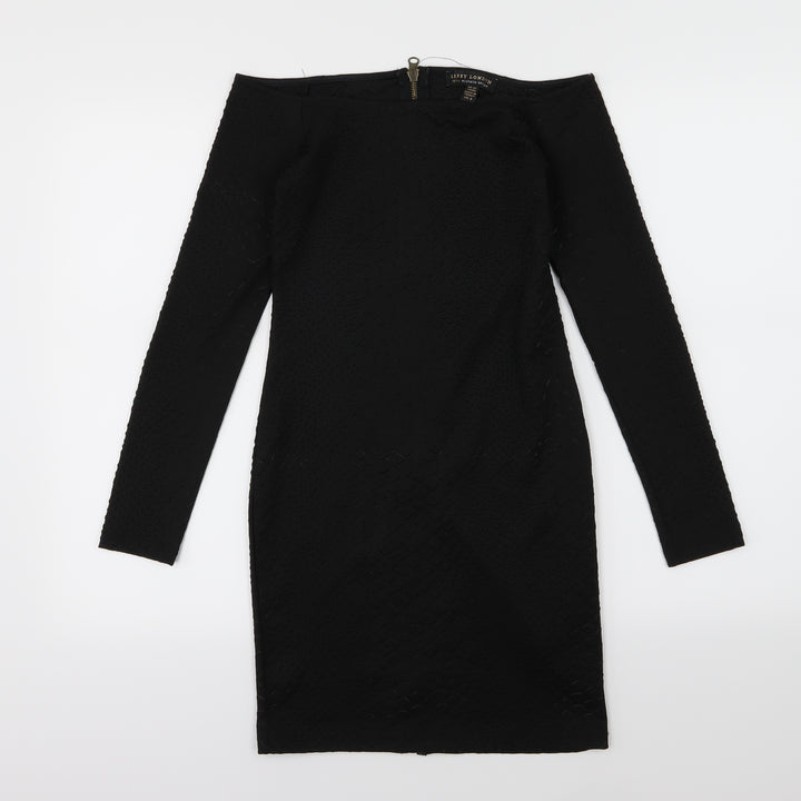 Lipsy Womens Black Animal Print Bodycon Size 8