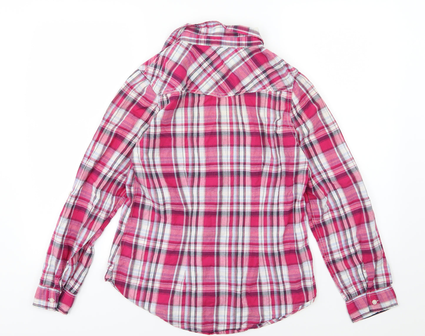 Peacocks Womens Pink Striped Woven Basic Button-Up Size 12