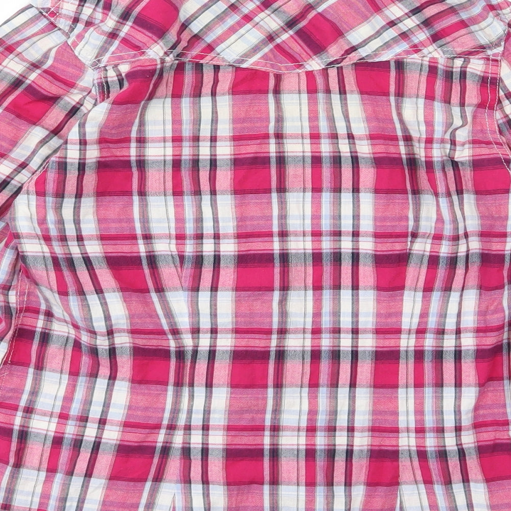 Peacocks Womens Pink Striped Woven Basic Button-Up Size 12