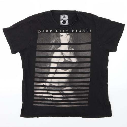 Cedar Wood State Mens Black  Jersey  T-Shirt Size XL  - Dark city nights