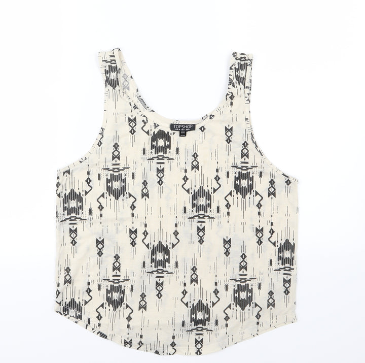 Topshop Womens Beige  Jersey Basic Tank Size 10
