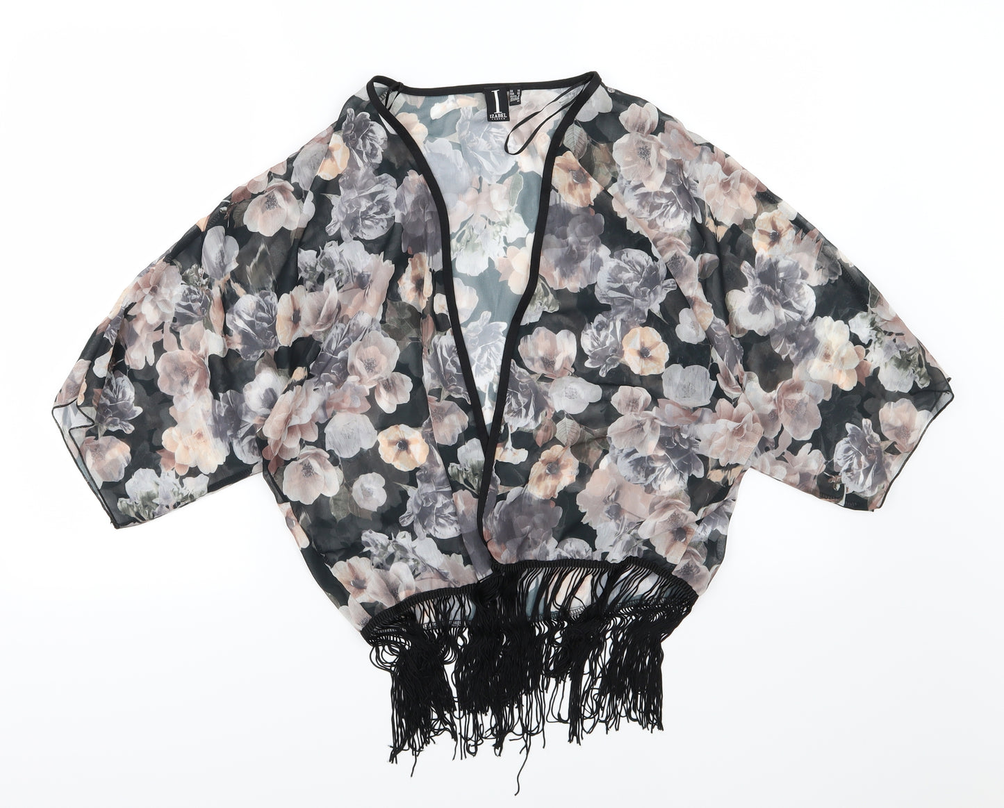 Izabel Womens Multicoloured Floral Chiffon Kimono Blouse Size 10