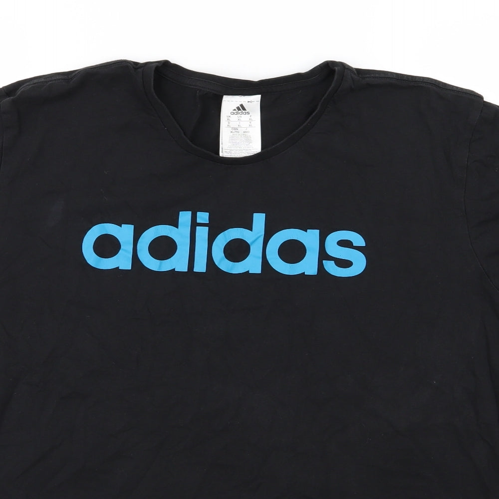 adidas Mens Black  Jersey  T-Shirt Size XL