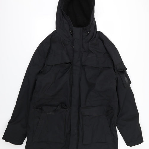 Primark Mens Black   Overcoat Coat Size XL