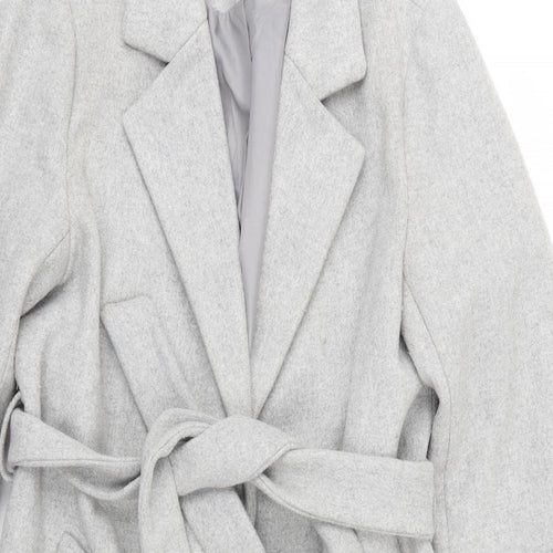 New Look Womens Grey   Overcoat Coat Size 14