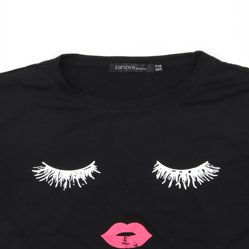 Zanzea Womens Black  Jersey Basic T-Shirt Size 12