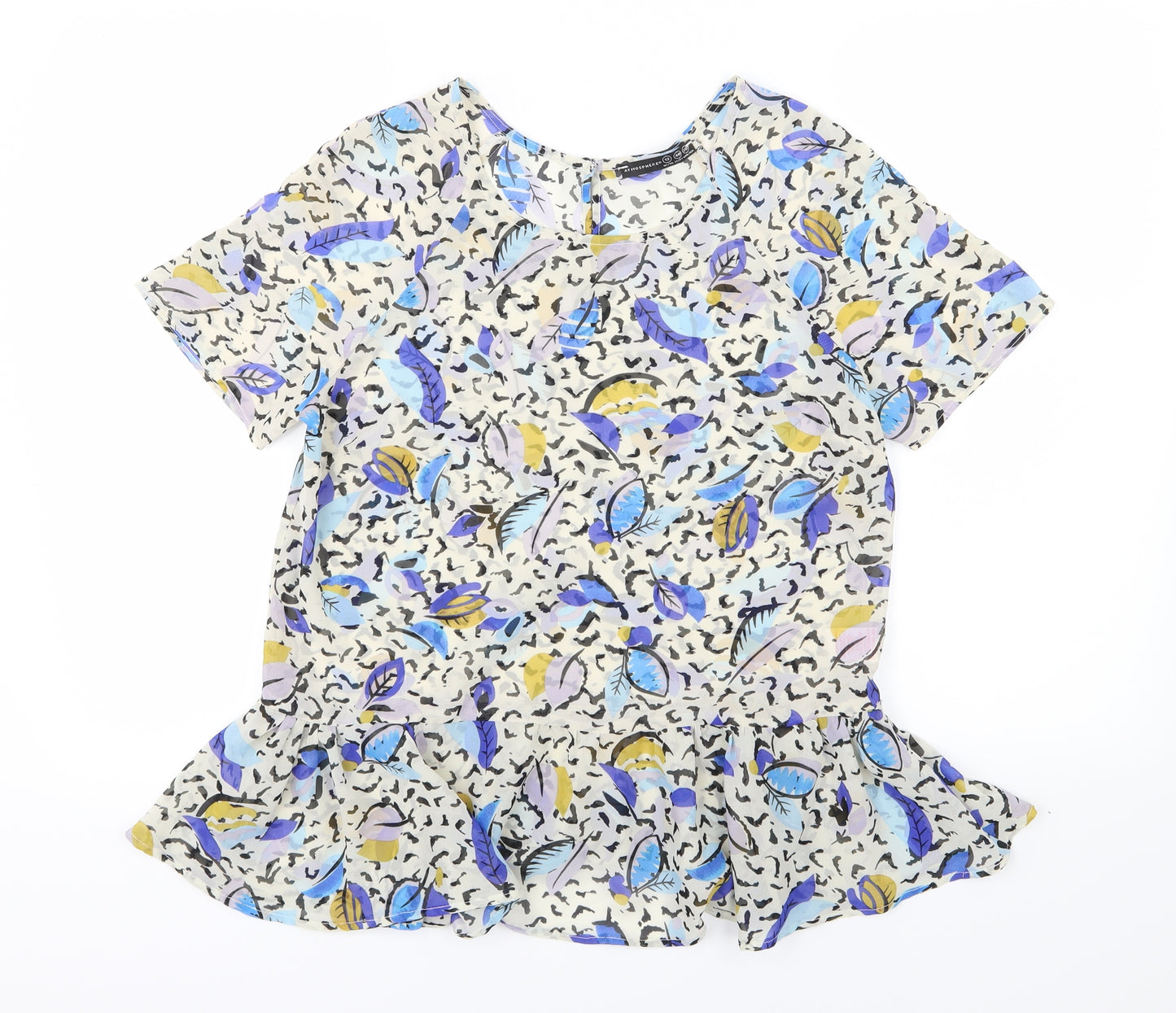 Atmosphere Womens Multicoloured  Chiffon Basic Blouse Size 12  - Leaf Print
