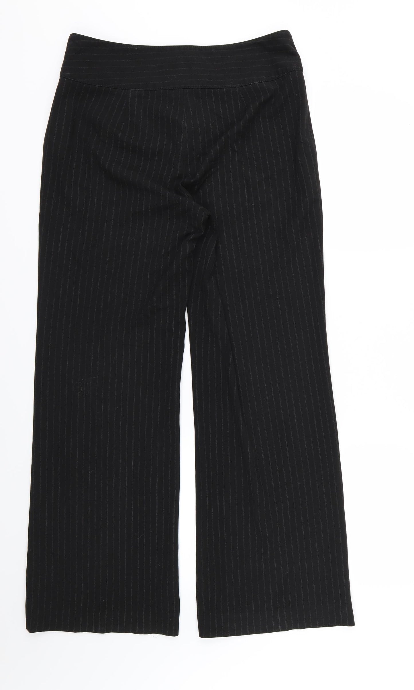 Principles Womens Black Striped Rayon Trousers  Size 12 L30 in
