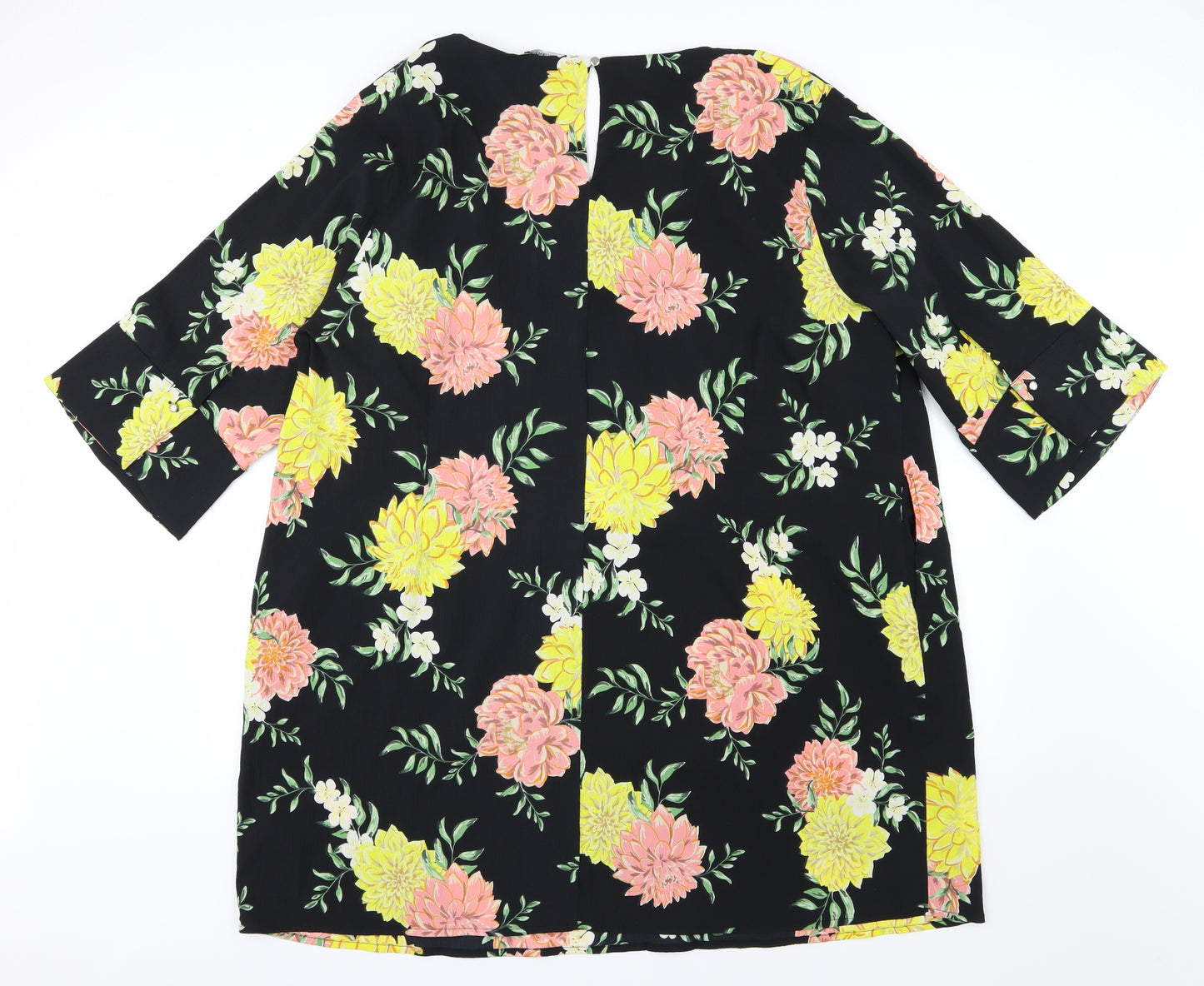 J D Williams Womens Black Floral  A-Line  Size 32