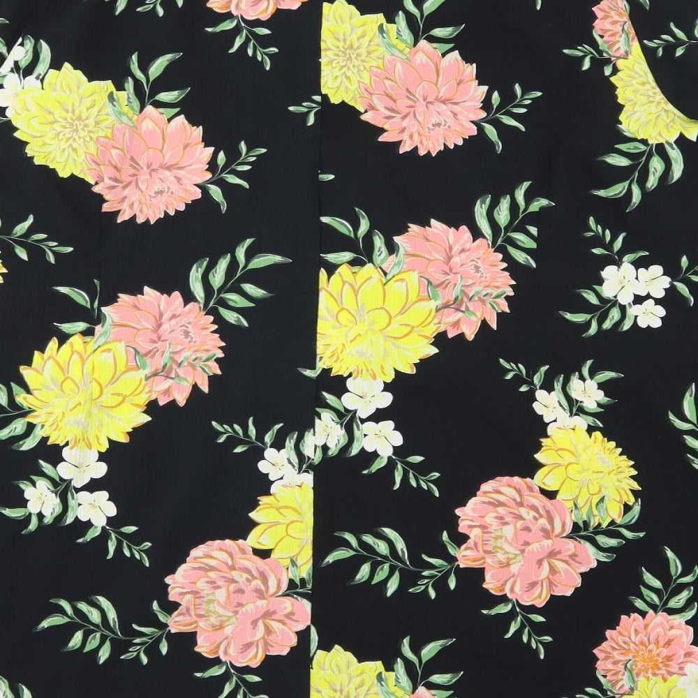 J D Williams Womens Black Floral  A-Line  Size 32