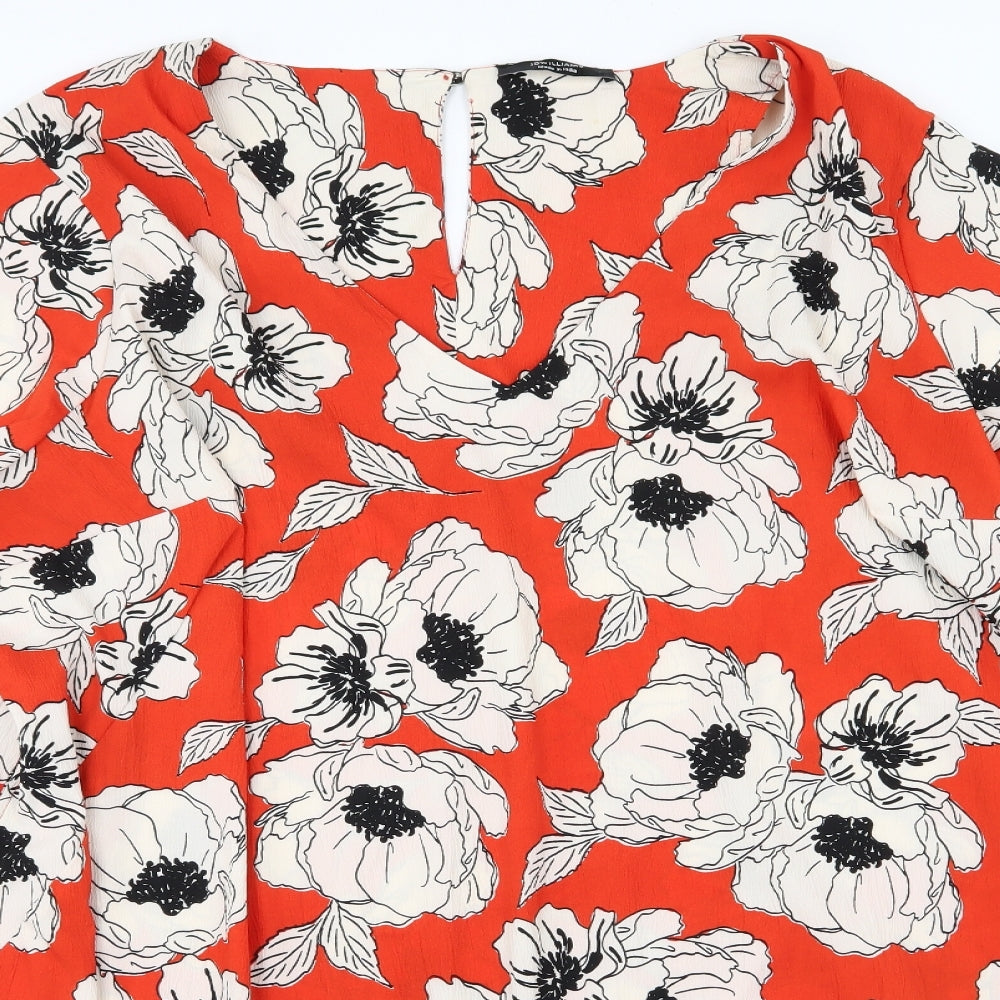 J D Williams Womens Red Floral  A-Line  Size 32