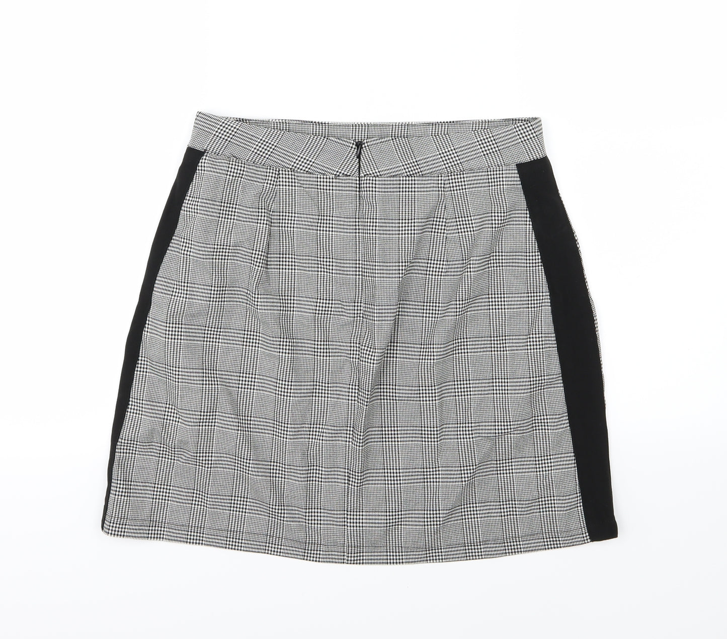 New Look Womens Black Houndstooth  A-Line Skirt Size 12