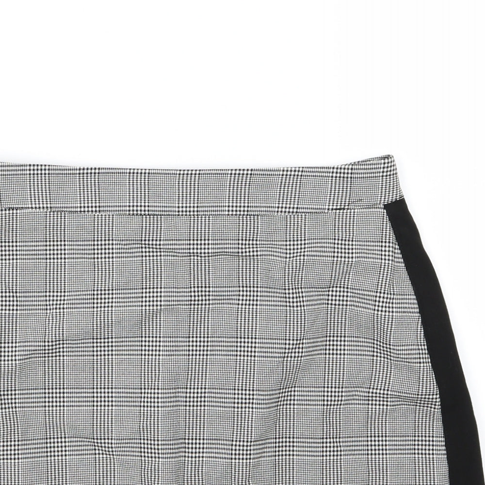 New Look Womens Black Houndstooth  A-Line Skirt Size 12