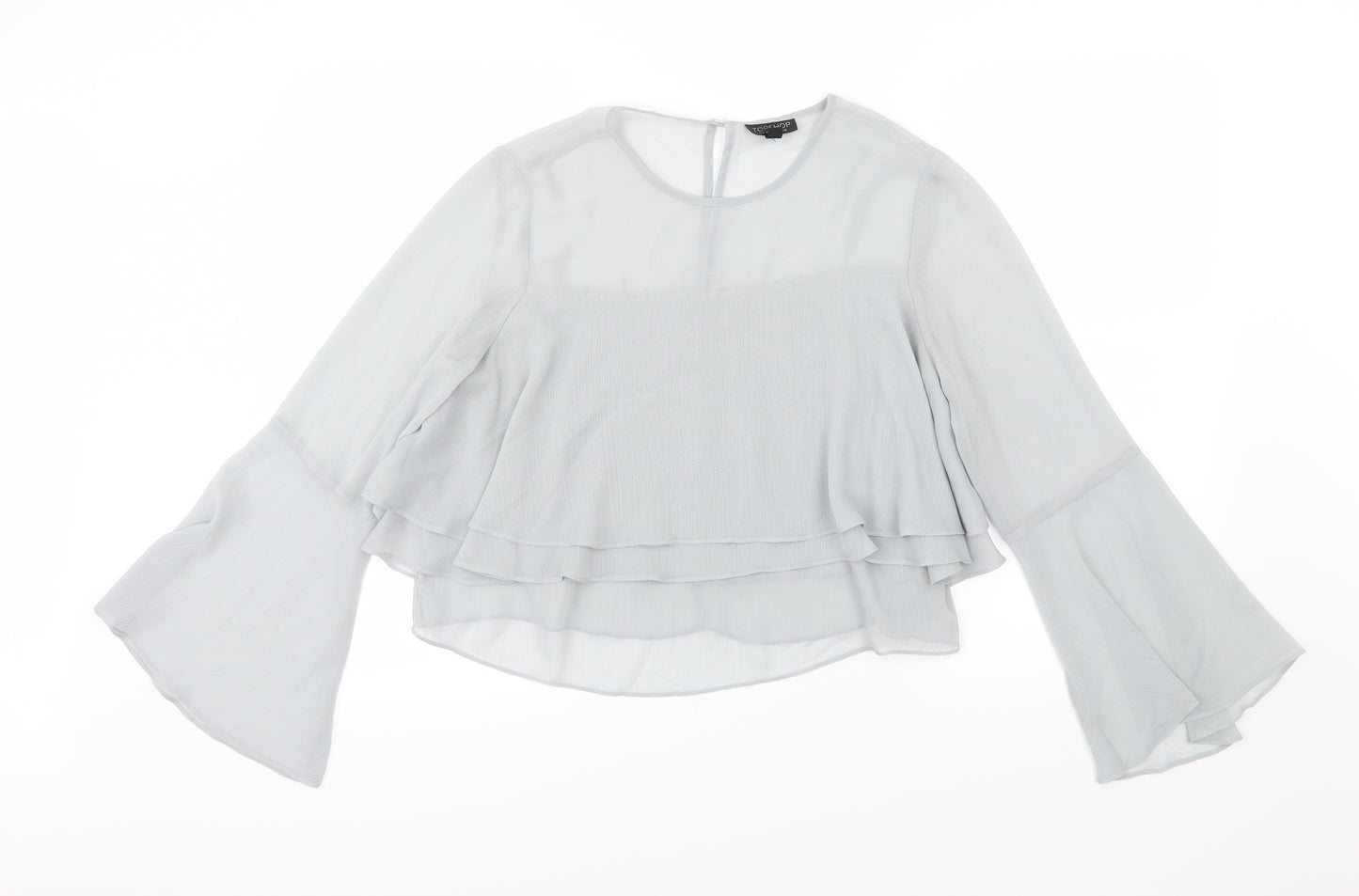 Topshop Womens Grey  Chiffon Basic Blouse Size 12