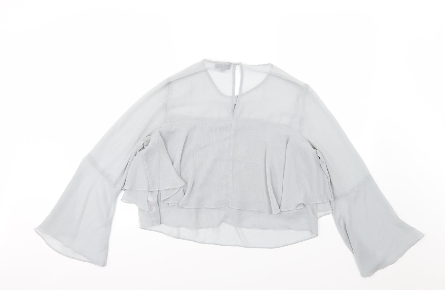 Topshop Womens Grey  Chiffon Basic Blouse Size 12