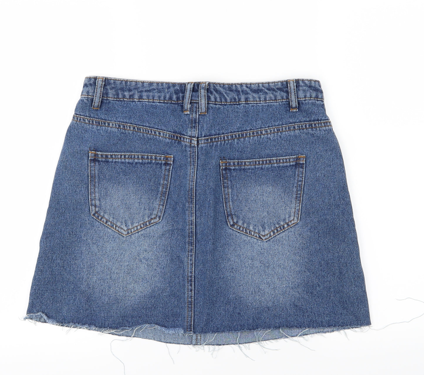 Denim & Co. Womens Blue  Denim A-Line Skirt Size 12