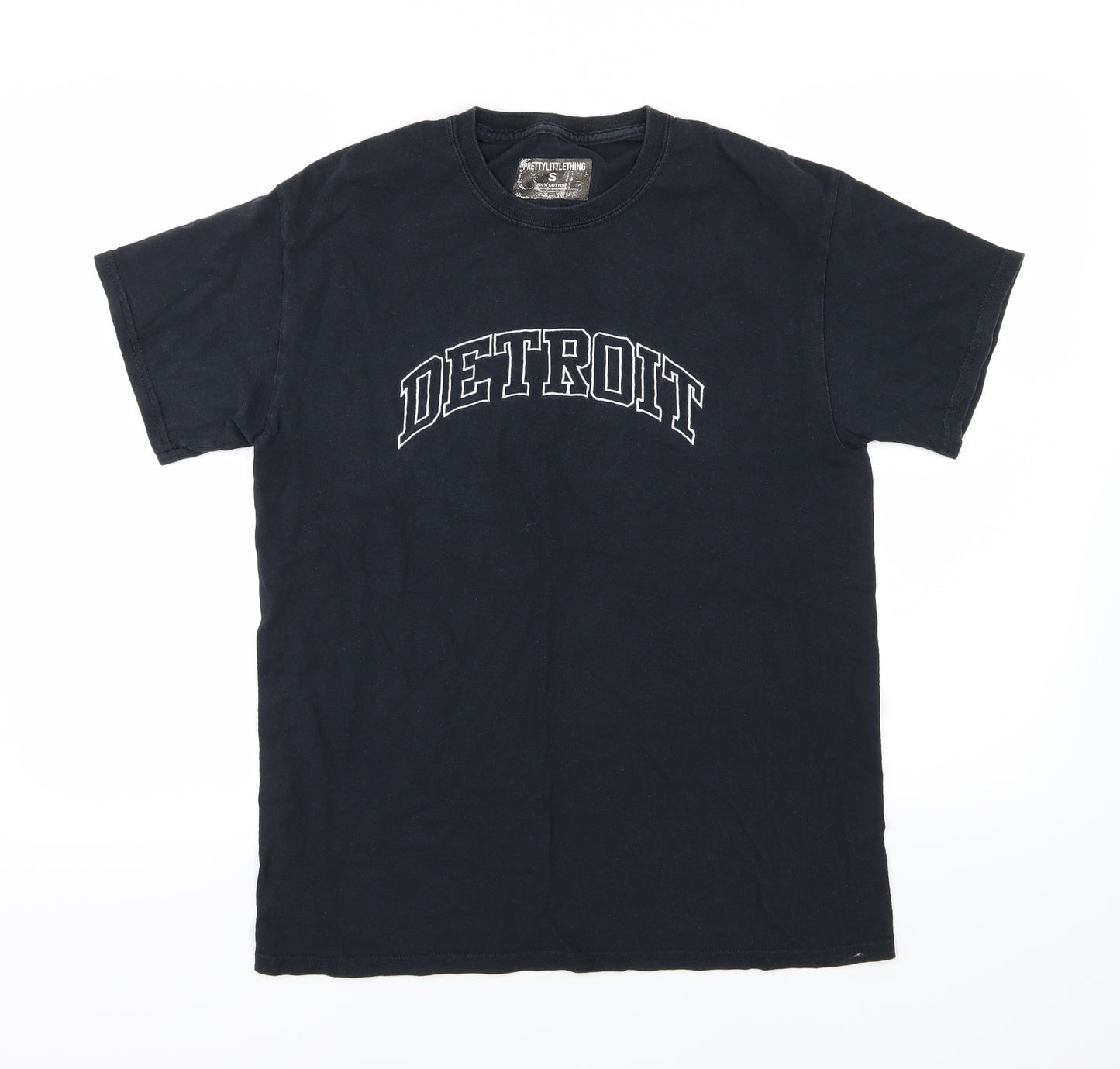 PRETTYLITTLETHING Womens Black  Jersey Basic T-Shirt Size S  - Detroit