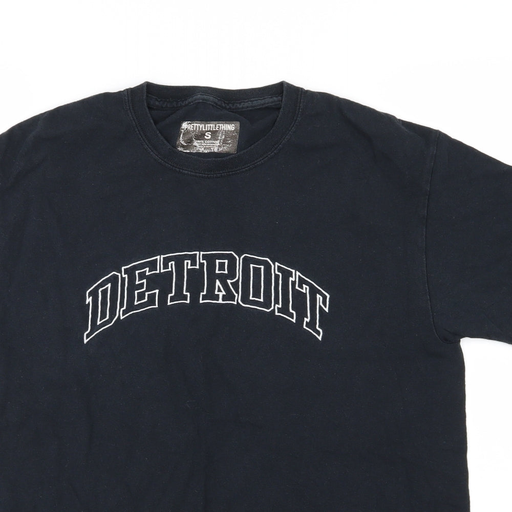 PRETTYLITTLETHING Womens Black  Jersey Basic T-Shirt Size S  - Detroit