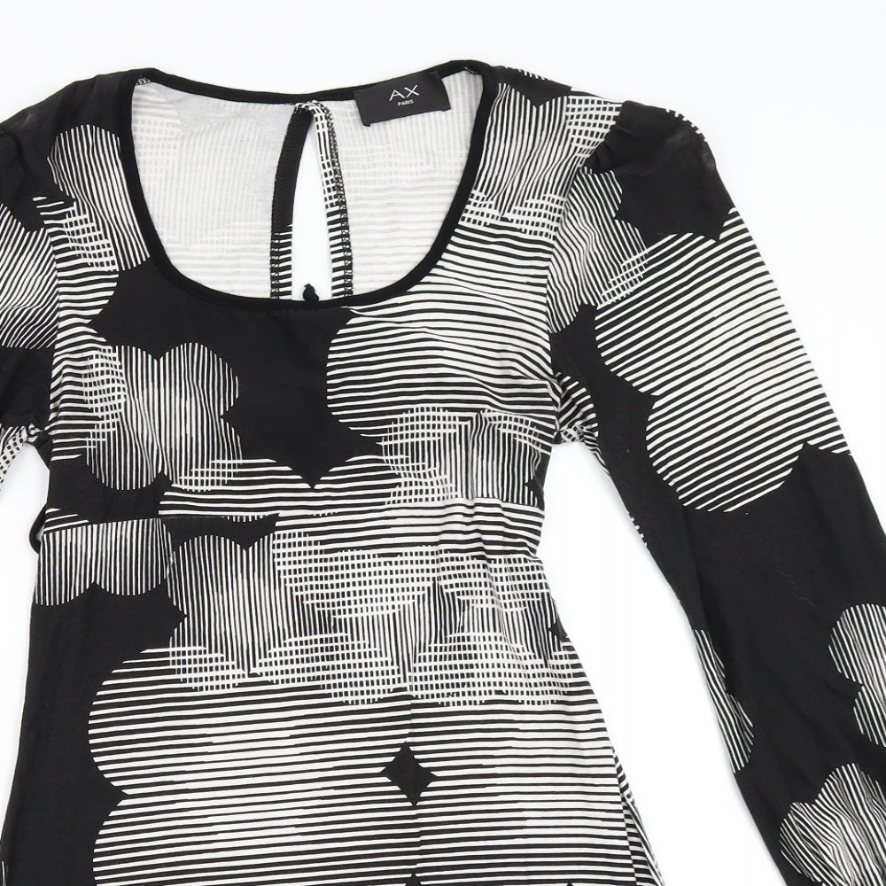 AX Paris Womens Black Geometric  Fit & Flare  Size 12