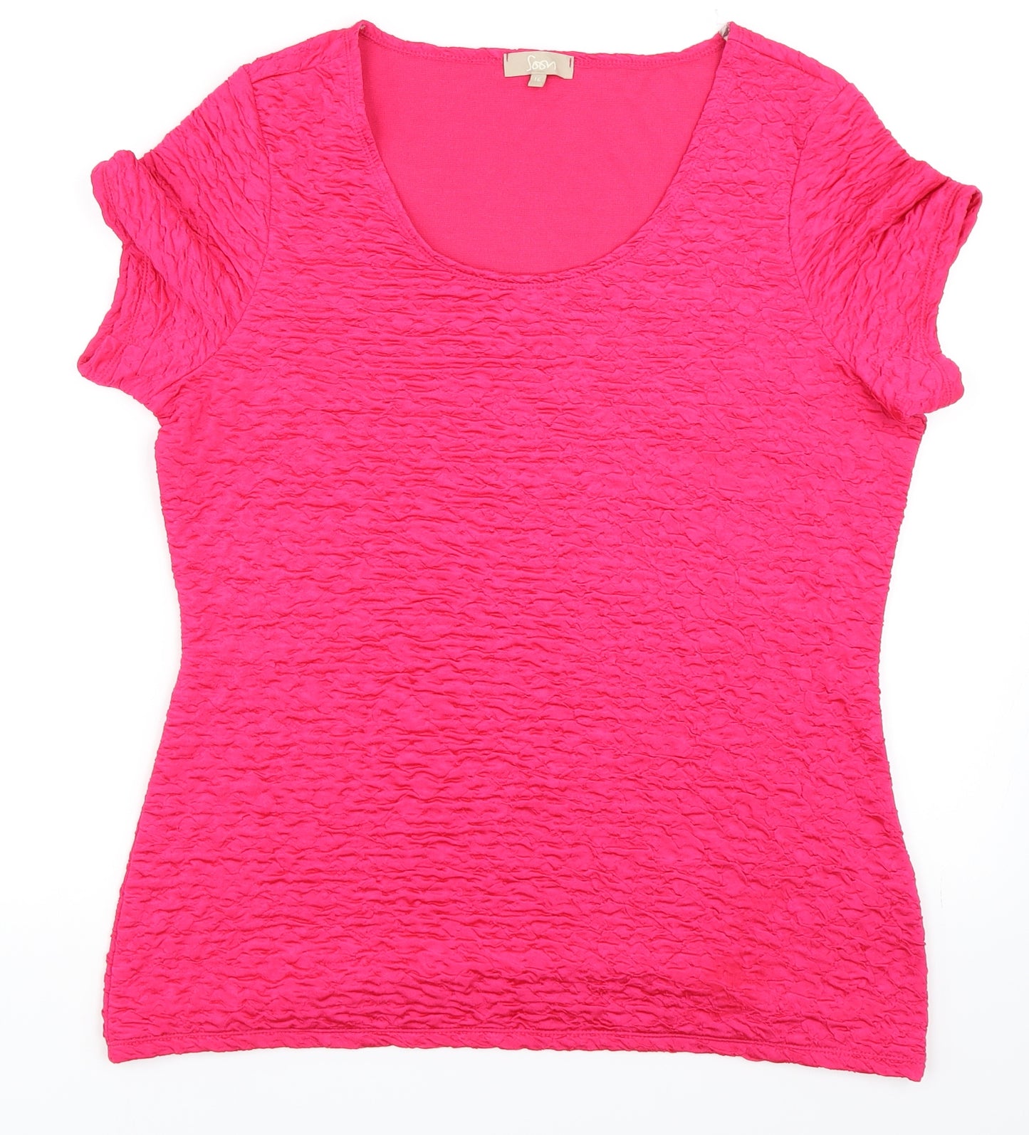 Soon Womens Pink   Basic T-Shirt Size 16