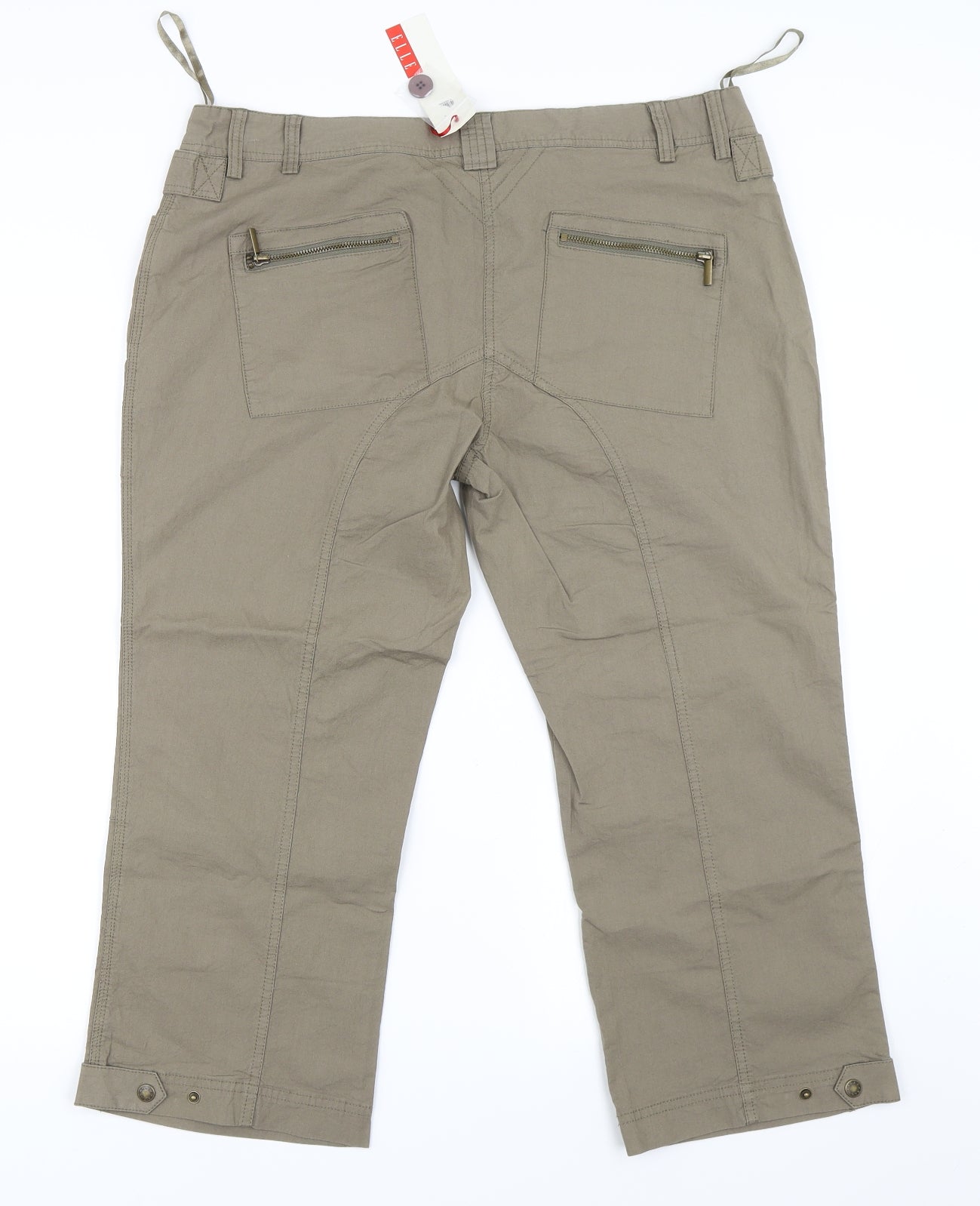 ELLE Womens Green   Cropped Trousers Size 14 L23 in