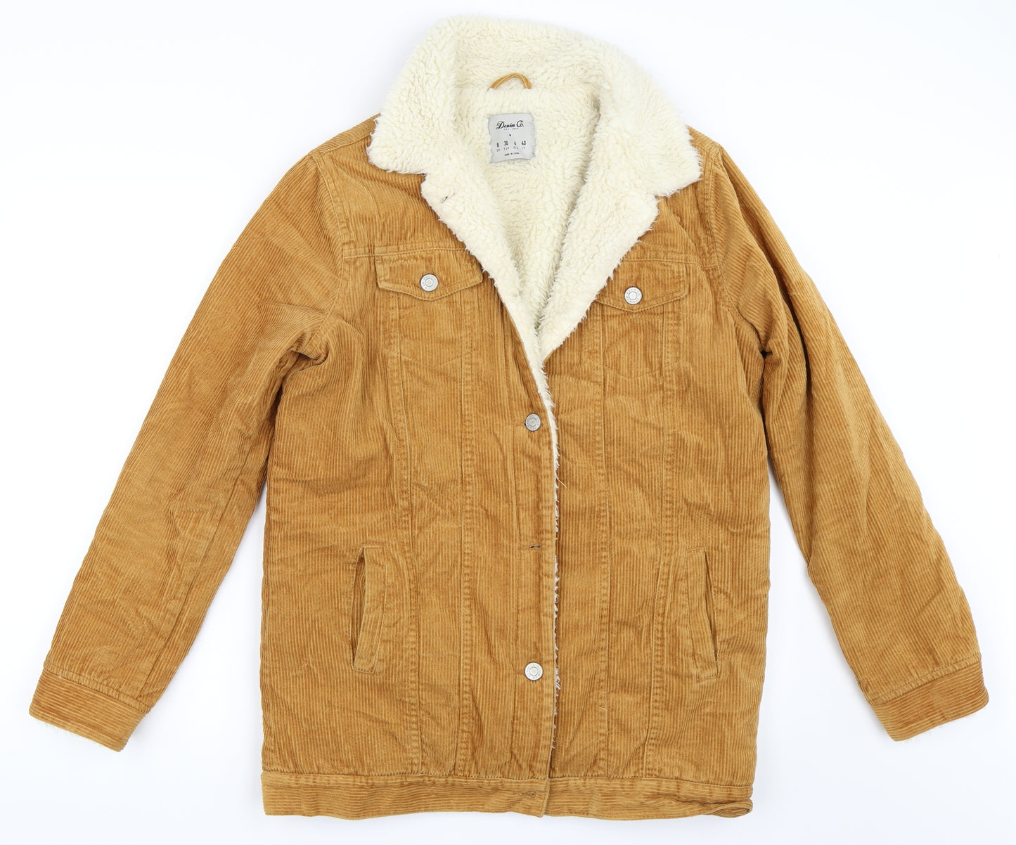 Primark Womens Beige  Corduroy Jacket Coat Size 8