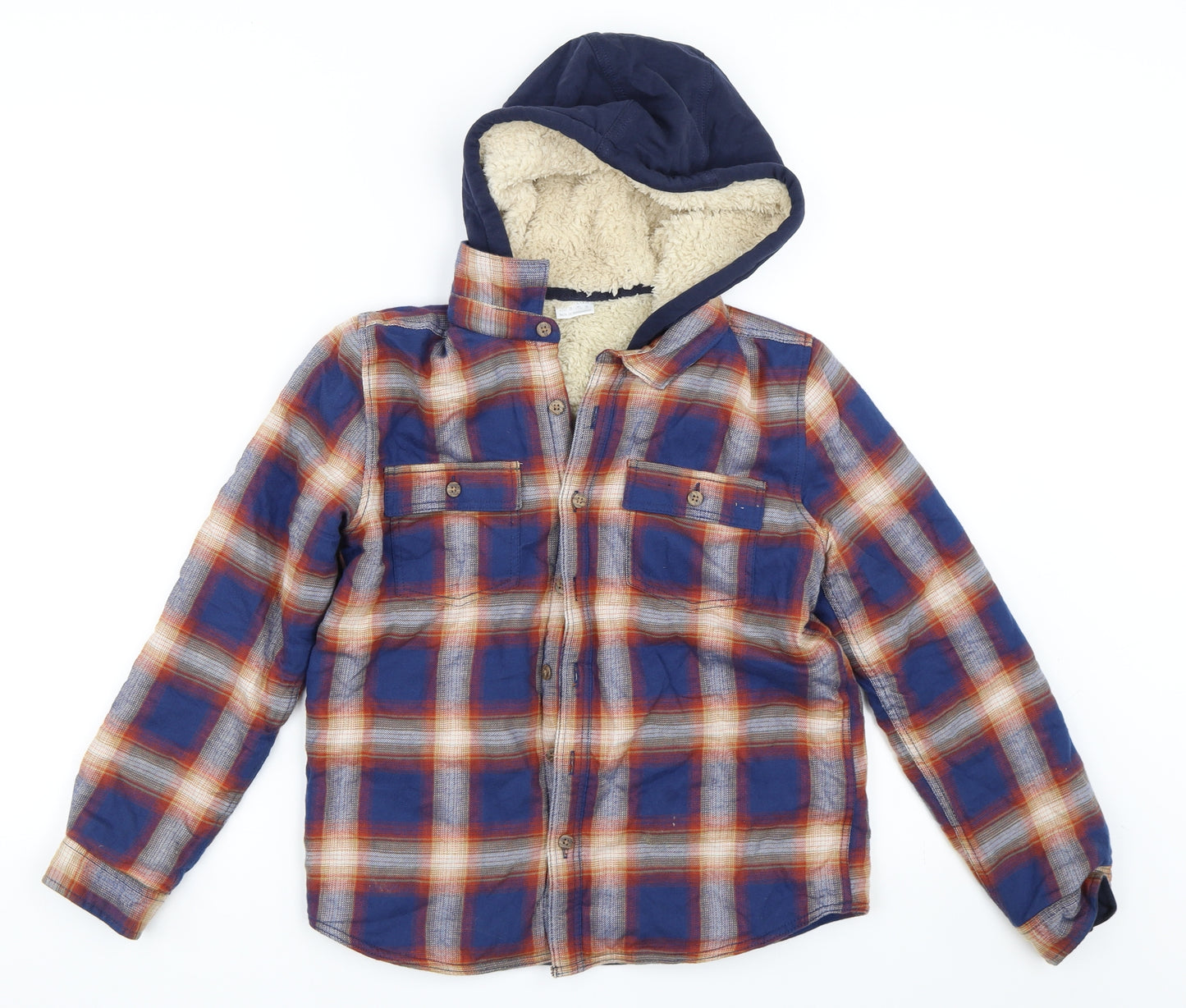 F&F Boys Blue Check  Shirt Jacket Jacket Size 9-10 Years