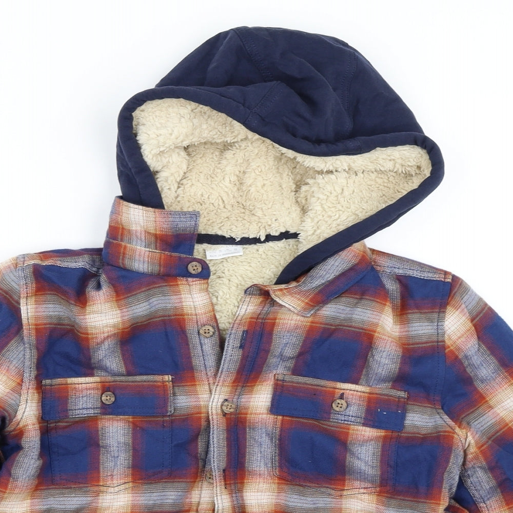 F&F Boys Blue Check  Shirt Jacket Jacket Size 9-10 Years