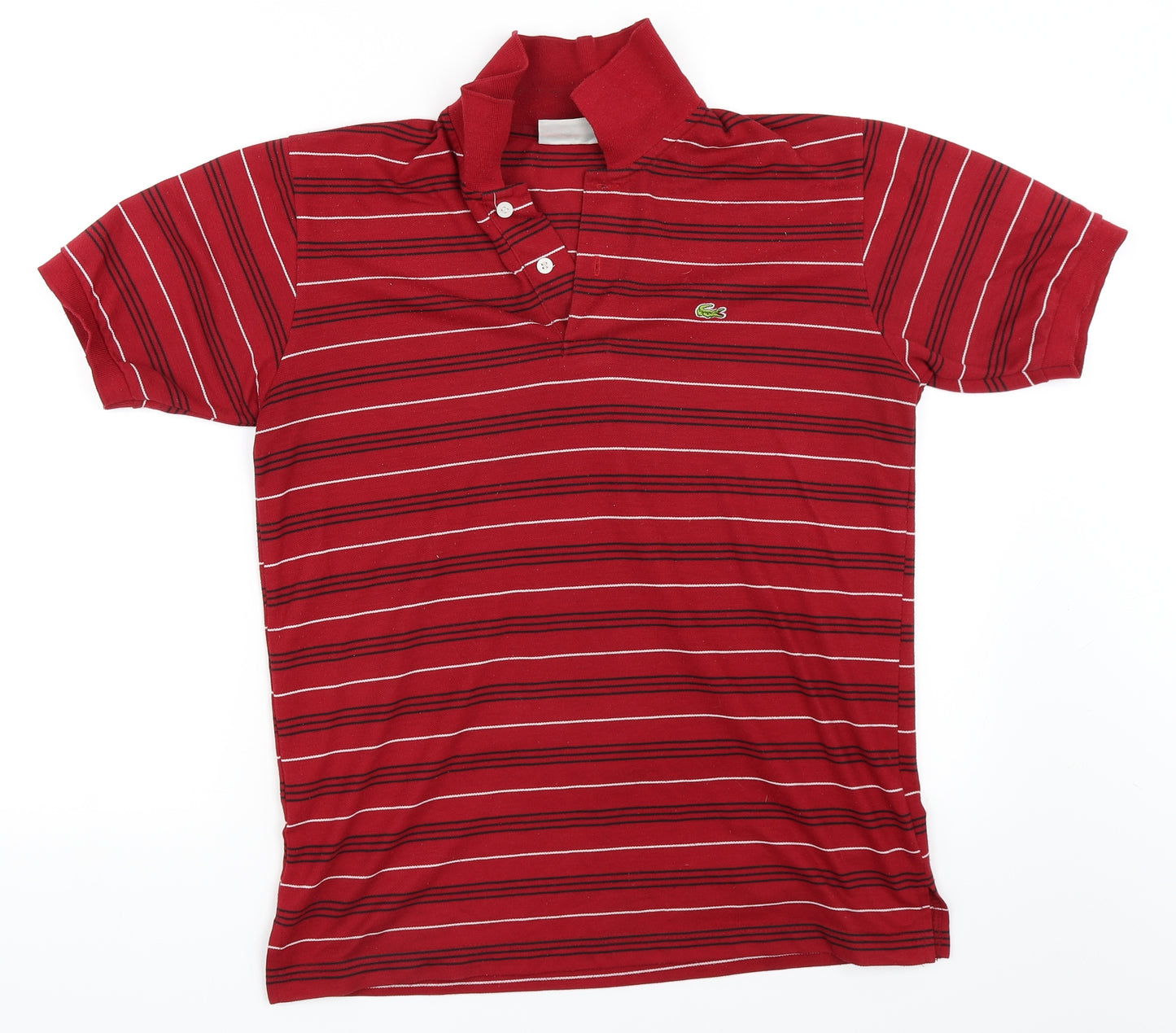 Lacoste Mens Red Striped   Polo Size M