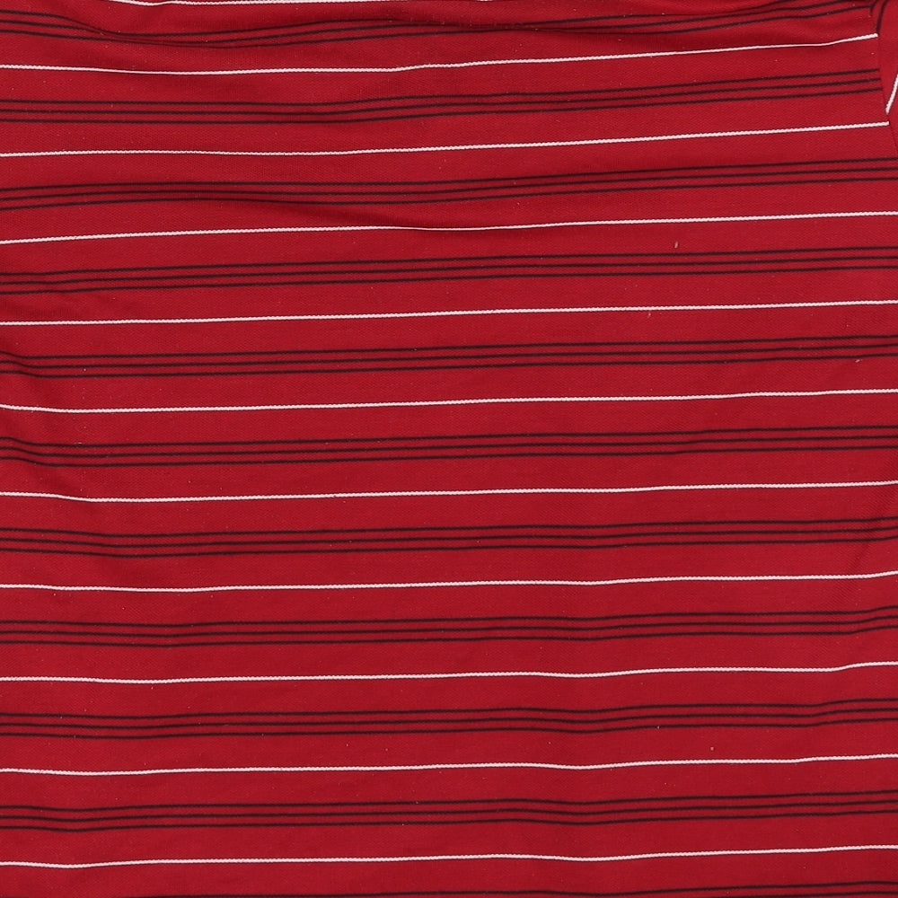 Lacoste Mens Red Striped   Polo Size M